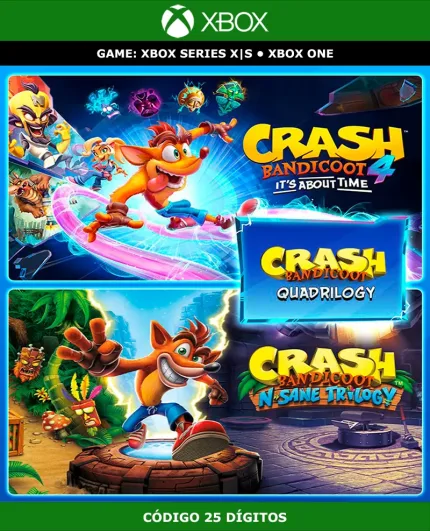 Crash Bandicoot - Quadrilogy Bundle | XBOX | Código 25 Dígitos