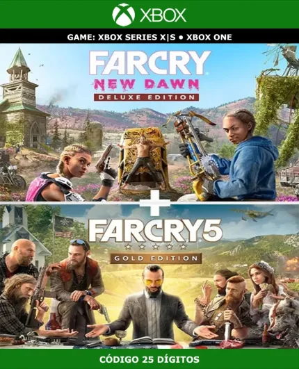 Far Cry 5 Gold Edition + Far Cry New Dawn Deluxe Edition | XBOX | Código 25 Dígitos