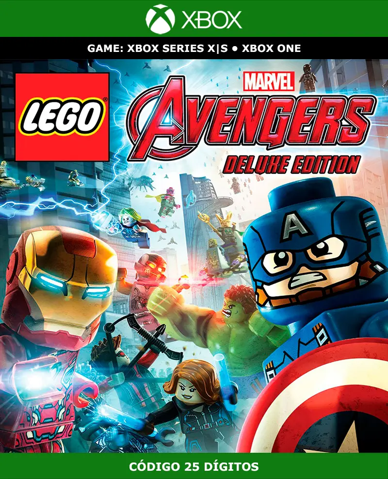 LEGO: Marvel Vingadores Deluxe Edition | XBOX | Código 25 Dígitos