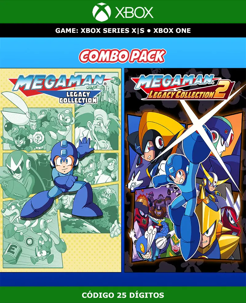 Mega Man Legacy Collection 1 e 2 Combo Pack | XBOX | Código 25 Dígitos