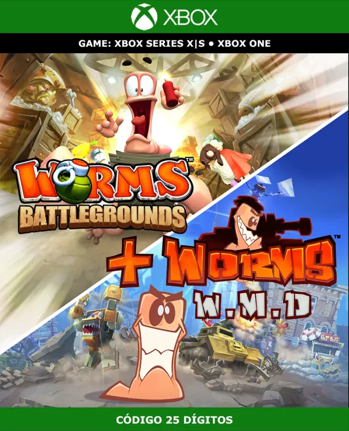 Worms: Battlegrounds + Worms W.M.D | XBOX | Código 25 Dígitos
