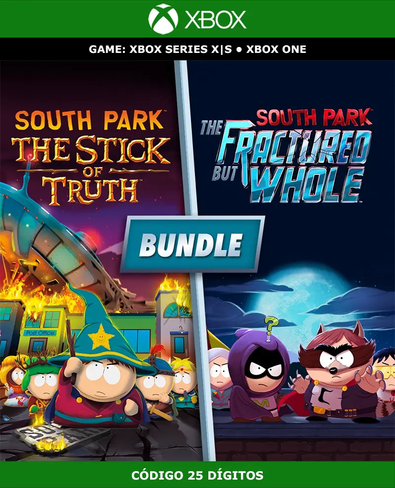 South Park: The Stick of Truth + The Fractured but Whole - Bundle | Xbox | Código 25 Dígitos