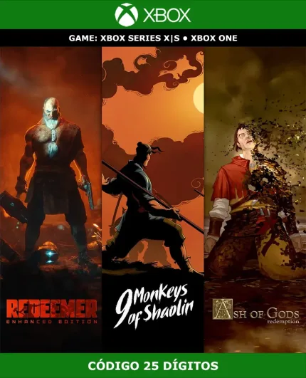 9 Monkeys of Shaolin + Ash of Gods + Redeemer: Bundle | Xbox | Código 25 Dígitos