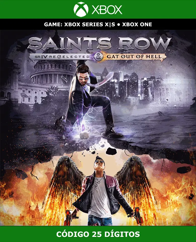 Saints Row IV: Re-Elected & Gat out of Hell | Xbox | Código 25 Dígitos